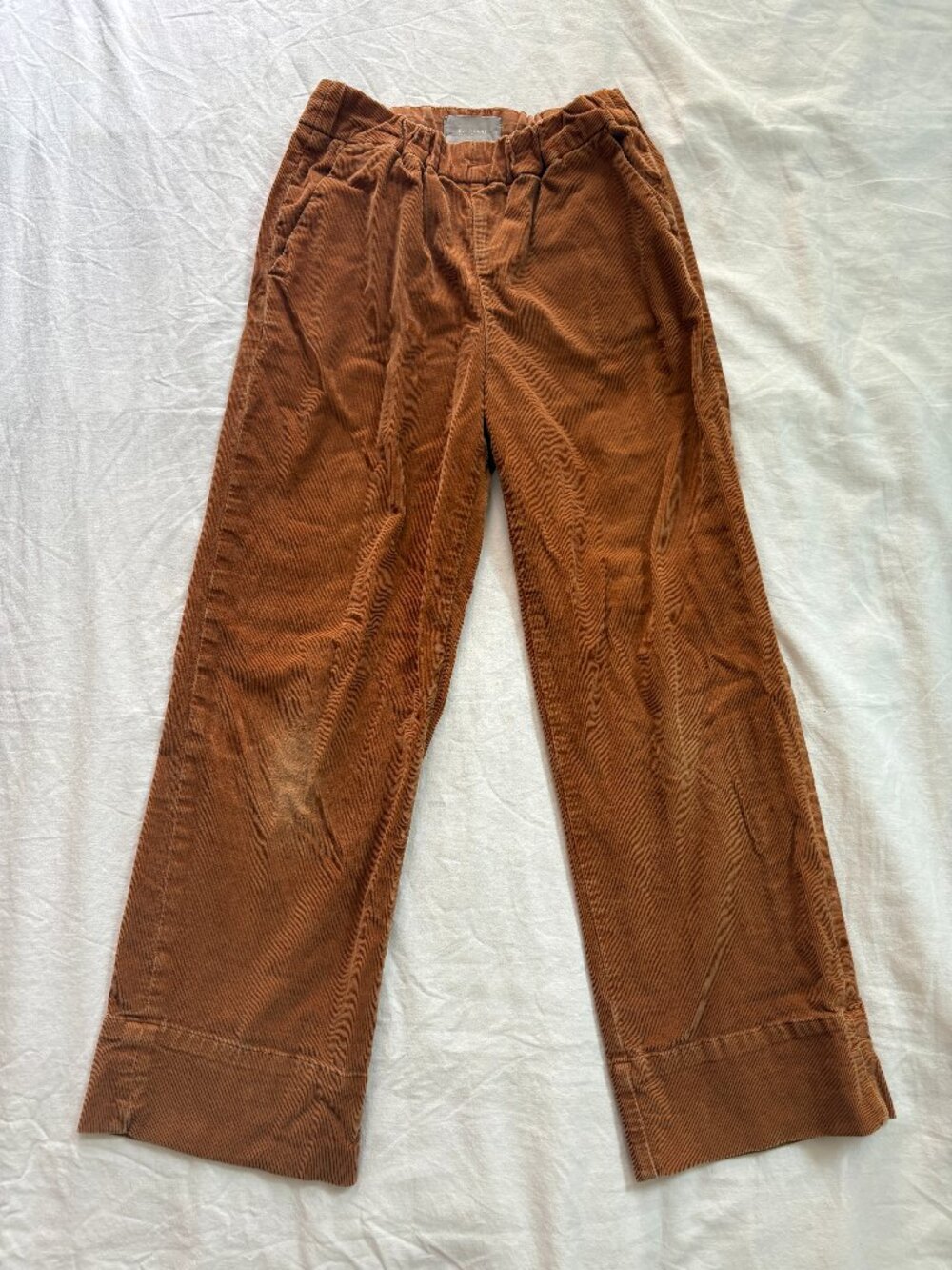 Everlane Corduroy Elastic Waist Pant | Size 6 | Burnt Orange Brown